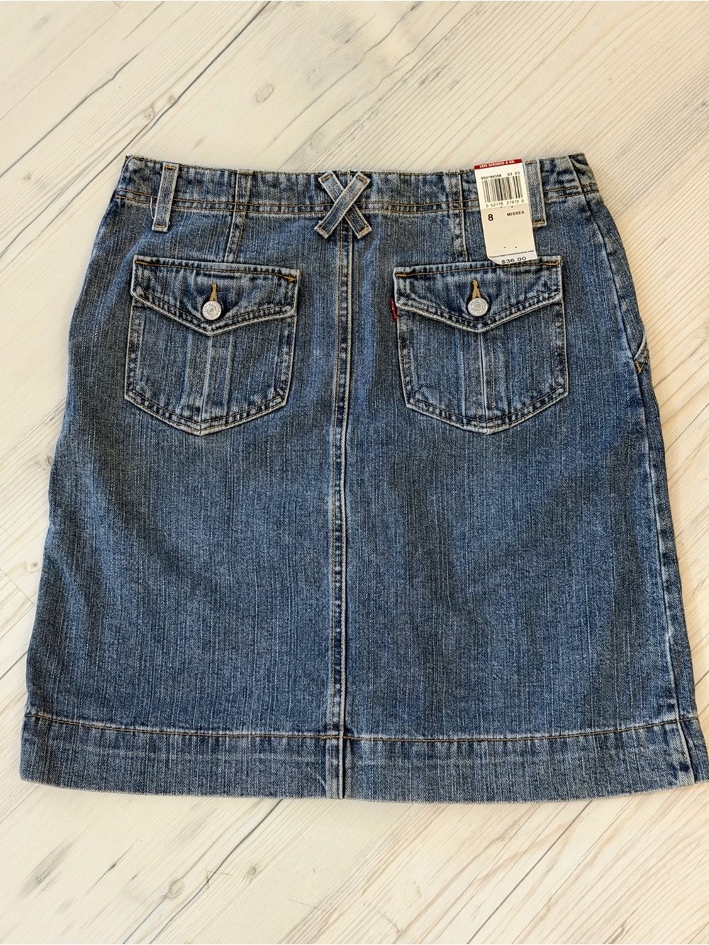 Levi's Blue Denim Mini Skirt with Flap Pockets